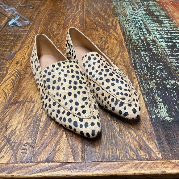 Madewell The Frances’s Tan Leopard Print Calf Hair Almond Toe Loafers Size 10
